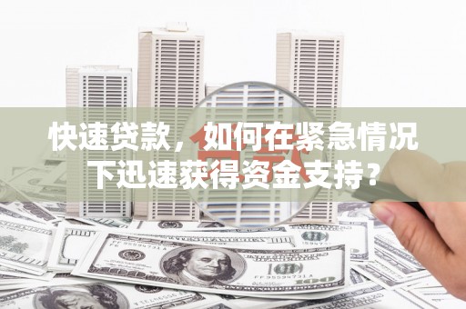 善化快速贷款，如何在紧急情况下迅速获得资金支持？