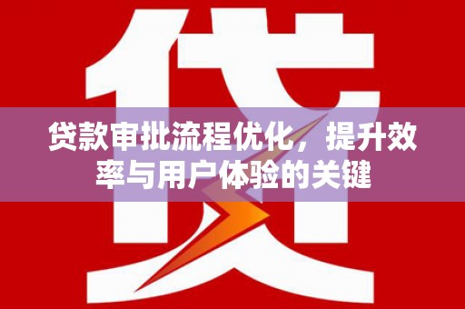 善化贷款审批流程优化，提升效率与用户体验的关键