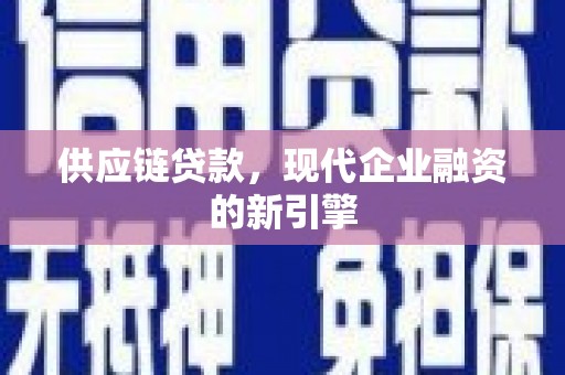 善化供应链贷款，现代企业融资的新引擎