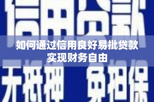 善化如何通过信用良好易批贷款实现财务自由