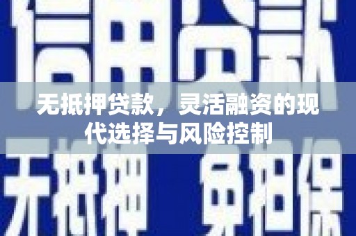 善化无抵押贷款，灵活融资的现代选择与风险控制