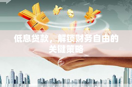 善化低息贷款，解锁财务自由的关键策略