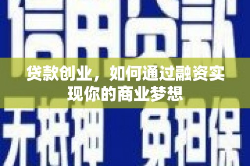 善化贷款创业，如何通过融资实现你的商业梦想