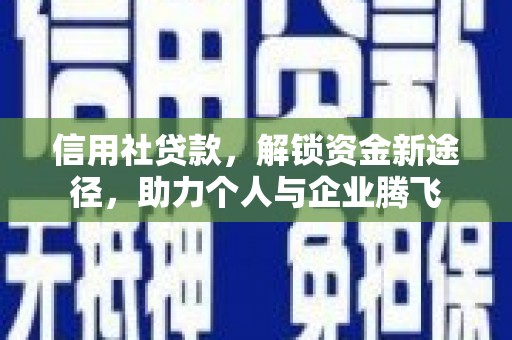 善化信用社贷款，解锁资金新途径，助力个人与企业腾飞