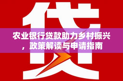 善化农业银行贷款助力乡村振兴，政策解读与申请指南