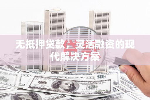 善化无抵押贷款，灵活融资的现代解决方案