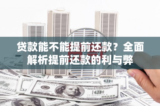 善化贷款能不能提前还款？全面解析提前还款的利与弊