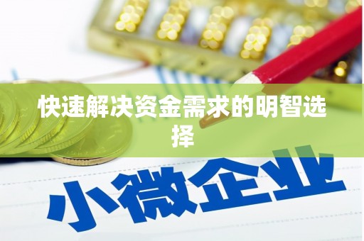 善化快速解决资金需求的明智选择